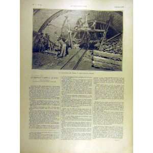  1898 Passy Tunnel Cement Construction French Print