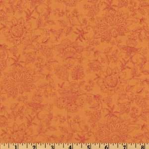  44 Wide Sarasa Outline Umber Orange Fabric By The Yard 