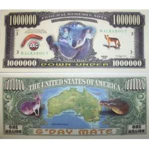  Set of 10 Bills Koala Aussie Million Dollar Bill Toys & Games