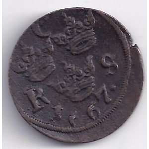  SWEDISH COPPER COIN,1667,AVESTA MINT.Excellent detail 