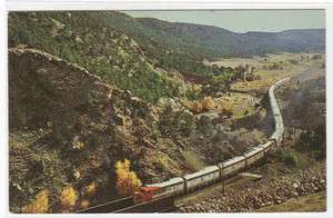 Santa Fe Railroad Train Streamliner Apache Canyon NM postcard  