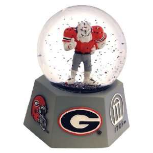  Georgia Bulldogs Mascot Musical Water Globe with Hexagonal 