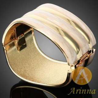 ARINNA appealing Ladies milky enamel simple fashion hinged Bracelet 