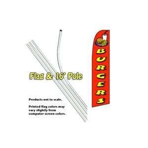   (Red) Feather Banner Flag Kit (Flag & Pole) Patio, Lawn & Garden