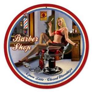 Barber Shop Vintage Hair Pin Up Metal Sign Large