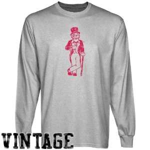 Austin Peay State Governors Ash Distressed Logo Vintage Long Sleeve T 