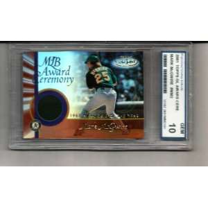  MARK MCGWIRE 2001 GOLD LABEL AWARDS CEREMONY JERSEY GRADED 