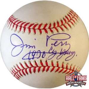 Jim Perry Autographed/Hand Signed Official MLB Baseball with1970 Cy 