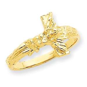  14K Diamond cut Crucifix Ring Jewelry