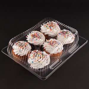   Clear 6 Count Cupcake Clamshell Containers