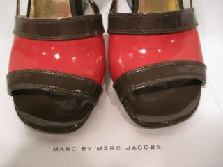 MARK JACOBS Red Army Calf Patent Sling Heel Shoe SZ 36  