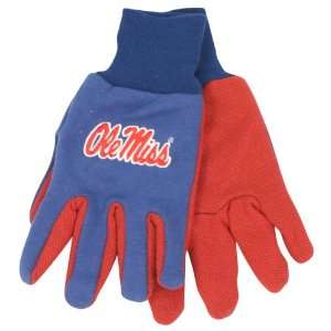 Ole Miss Rebels Jersey 2 Tone Gloves (One Size Fits Most Ages 13 