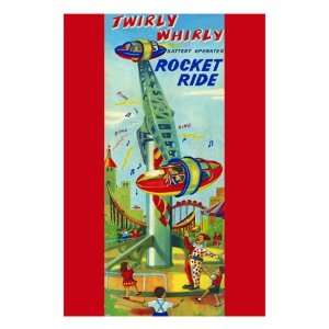  Twirly Whirly Rocket Ride , 18x24