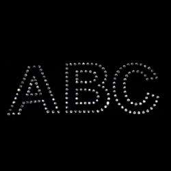 inch Rhinestone Letters   Iron on transfer [arial o]  