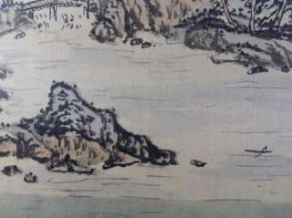   Landscape Painting on Silk Japan Japanese Signed & Stamped Art  