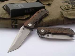 Puma Line Lock Wood Handle Pocket Folding Knife 04  