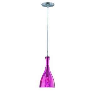 Lite Source LS 19877PS/MER Kabel Pendant Lamp with Merlo Glass Shade 