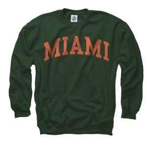  Miami Hurricanes Dark Green Arch Crewneck Sweatshirt 