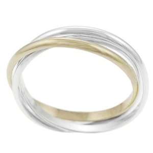  Silver Goldfill Triple Band Rolo Ring Jewelry