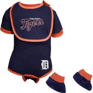  Detroit Tigers Navy Blue Infant Bib & Booties Set (24 