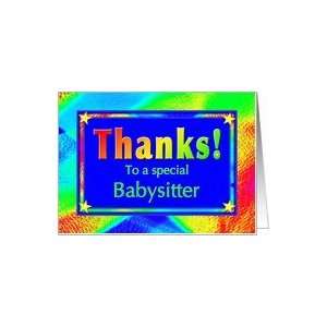  Babysitter Thank You With Bright lights and Stars Card 