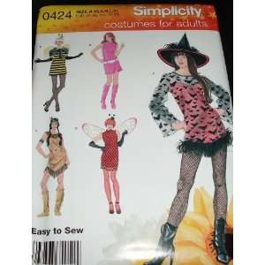 Simplicity 0424 Mod Witch Bumble Bee Native American Costume Pattern 