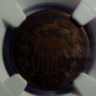 1872 TWO CENT PIECE NGC VG, CLEANED, RARE  