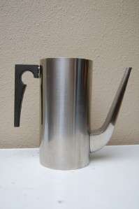 Stelton Arne Jacobsen Cylinda Line Coffee Pot Denmark Stainless Lid 