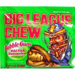 Big League Chew Wild Pitch WATERMELON Bubble Gum 12   2.12 oz pouches