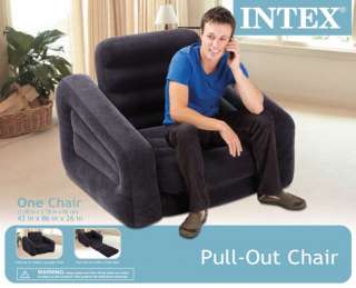 INTEX Inflatable Pull Out Chair & Twin Bed Mattress Sleeper  68565E 