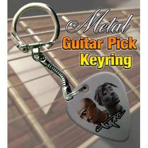  Tupac Metal Guitar Pick Keyring Musical Instruments