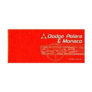  1967 DODGE POLARA MONACO Owners Manual User Guide 