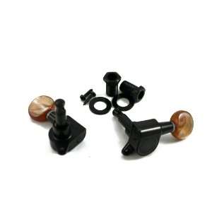  6 IN LINE BLACK TUNERS/SHELL Musical Instruments