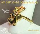 Brand New 14k Textured Electroform Calla Lily Ring Made in Italy