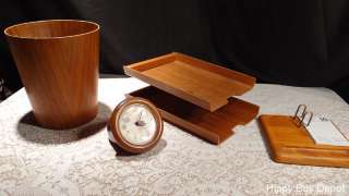   Century Danish Modern Teak Wood Tile Nesting Tables Set of 3 vintage