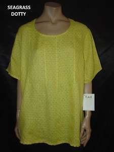 FLAX LINEN ARTSY TUNIC PINTUCK TOP CHOOSE COLOR & SIZE  