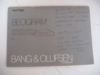   Olufsen Beogram 5500 Linear Tracking Turntable w/ MMC5 Manual & Box
