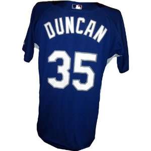 Mariano Duncan #35 2008 Dodgers Game Used Batting Practice Blue Jersey 