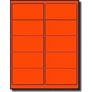  Label Outfitters® 4 x 2 Fluorescent Neon Orange LASER ONLY Labels 