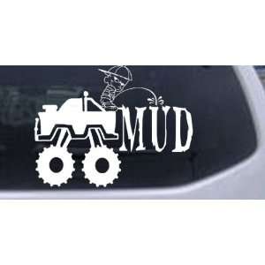 Pee On Mud Off Road Car Window Wall Laptop Decal Sticker    White 10in 