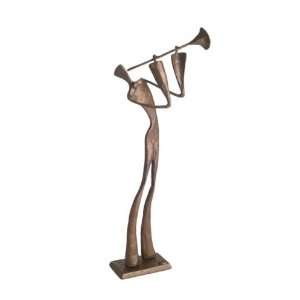    Elongated Trumpet Player Bronze Sculpture