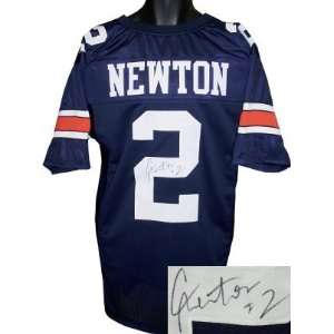 Cam Newton Signed Jersey   Navy Blue Custom Hologram   Autographed NFL 