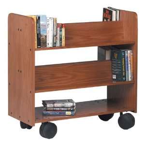  Wooden Book Truck with Five Shelves 36 W x 18 D x 37 H 