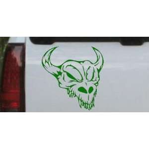Skull With Horns Skulls Car Window Wall Laptop Decal Sticker    Dark 