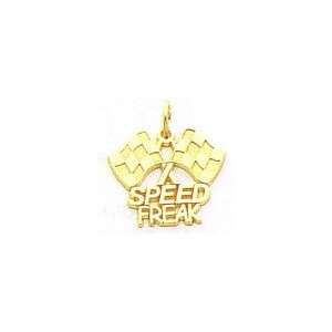  14k Gold Racing Flags with Speed Freak Charm [Jewelry 