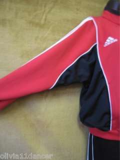   ADIDAS red & black track suit jacket pants retro hip hop 1980s  