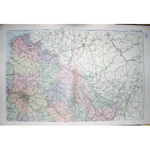    BACON MAP 1894 FRANCE MEZIERES CHALONS PARIS TROYES