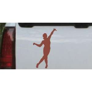 Dancer Silhouettes Car Window Wall Laptop Decal Sticker    Brown 22in 