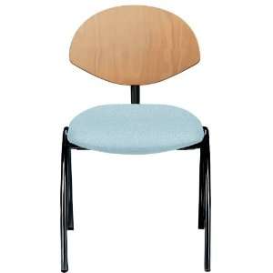 Froggy 4 Post Black Stack Side Chair with Wood Back 