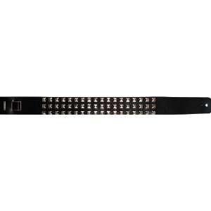  Levys 2 1/2 Leather Strap with Heavy Metal Studs Black 